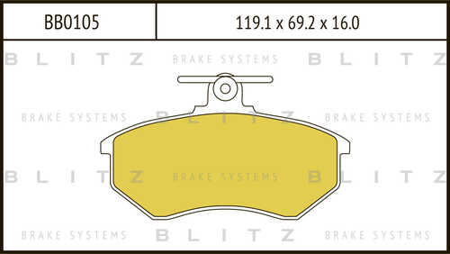 BLITZ (BB0105) Колодки тормозные AUDI 80/VW GOLF III/PASSAT/VENTO/CHERY AMULET/TIGGO передние