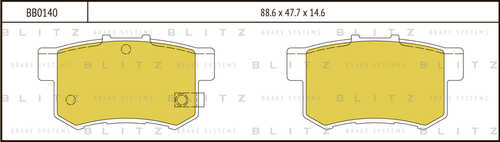 BLITZ (BB0140) Колодки тормозные дисковые