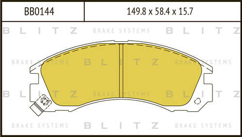 BLITZ (BB0144) Колодки тормозные MITSUBISHI OUTLANDER 03>/PAJERO 90>00/00> передние