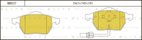 BLITZ (BB0157) Колодки тормозные AUDI A4/A6/VOLKSWAGEN PASSAT 97> передние
