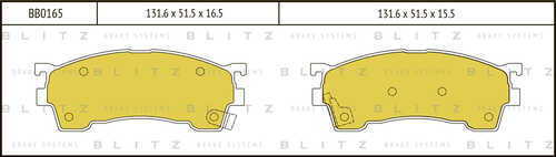 BLITZ (BB0165) Колодки тормозные дисковые передние