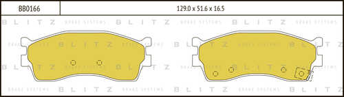 BLITZ (BB0166) Колодки тормозные дисковые передние