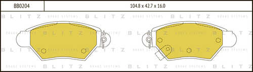 BLITZ (BB0204) Колодки тормозные OPEL ASTRA G 1.7D/2.0D/ZAFIRA VAN 1.8/2.0 03>05 задние