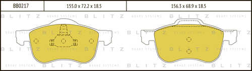 BLITZ (BB0217) Колодки тормозные дисковые