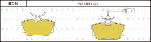 BLITZ (BB0230) Колодки тормозные дисковые