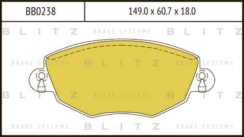 BLITZ (BB0238) Колодки тормозные дисковые передние
