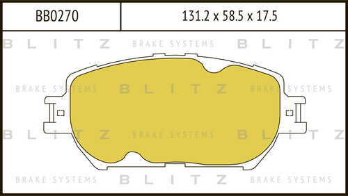 BLITZ (BB0270) Колодки тормозные дисковые передние