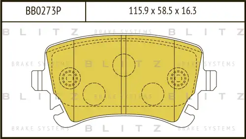 BLITZ (BB0273P) Колодки торм.задн.