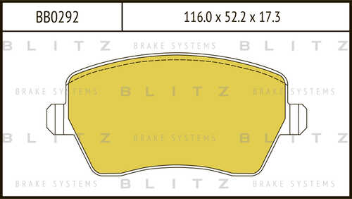 BLITZ (BB0292) Колодки тормозные дисковые передние