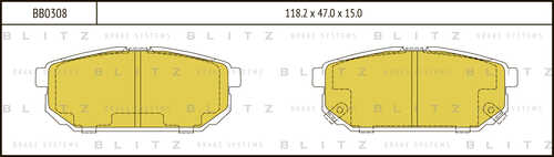 BLITZ (BB0308) Колодки тормозные дисковые задние