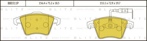 BLITZ (BB0311P) Колодки торм.пер.
