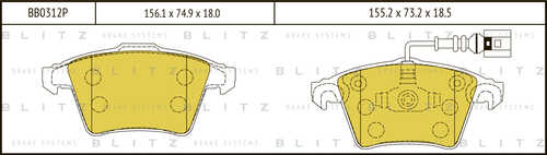 BLITZ (BB0312P) Колодки торм.пер.