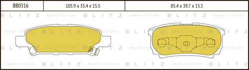 BLITZ (BB0316) Колодки тормозные дисковые