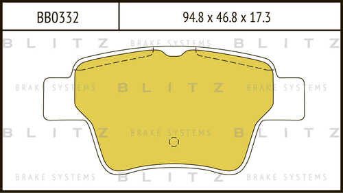 BLITZ (BB0332) Колодки тормозные дисковые задние