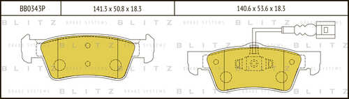 BLITZ (BB0343P) Колодки торм.задн.
