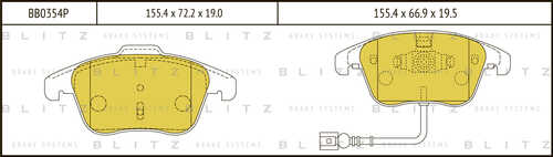 BLITZ (BB0354P) Колодки тормозные дисковые