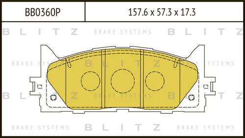 BLITZ (BB0360P) Колодки тормозные дисковые