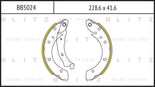 BLITZ (BB5024) Колодки тормозные PSA BERLINGO/PARTNER 96- 1.1-2.0 задн.барабан.