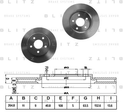 BLITZ (BS0201) Диск тормозной