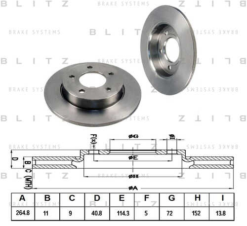 BLITZ (BS0204) Диск тормозной задний