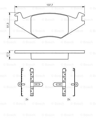 BOSCH (0986468890) Колодки торм.пер.