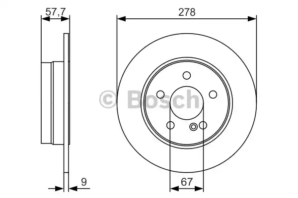 BOSCH (0986479S96) Диск тормозной MB W204 07- задн.