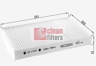 CLEAN FILTERS (NC2024) Фильтр салона DACIA: LOGAN 04-, NISSAN: KUBISTAR 03-, RENAULT: CLIO II 98-, CLIO II фургон 98-, KANGOO 98-, KANGOO Express 98-, MEGANE Cabriolet 96-, MEGANE