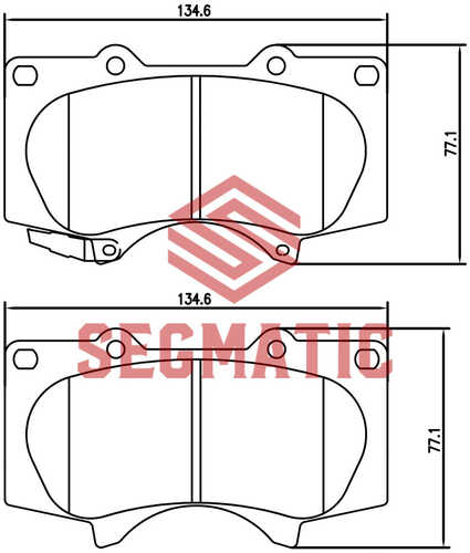SEGMATIC (SGBP2564) Колодки тормозные TOYOTA LAND CRUISER PRADO 09- перед.