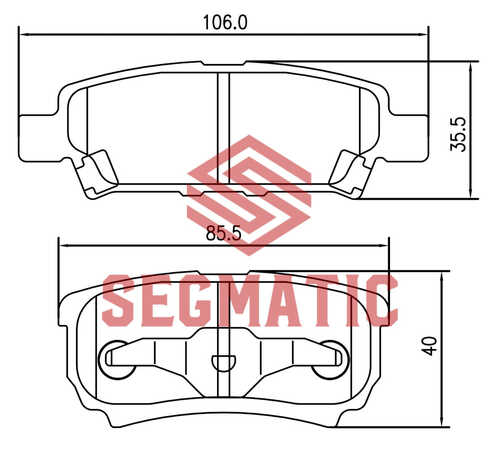 SEGMATIC (SGBP2566) Колодки тормозные MITSUBISHI LANCER 03- задн.