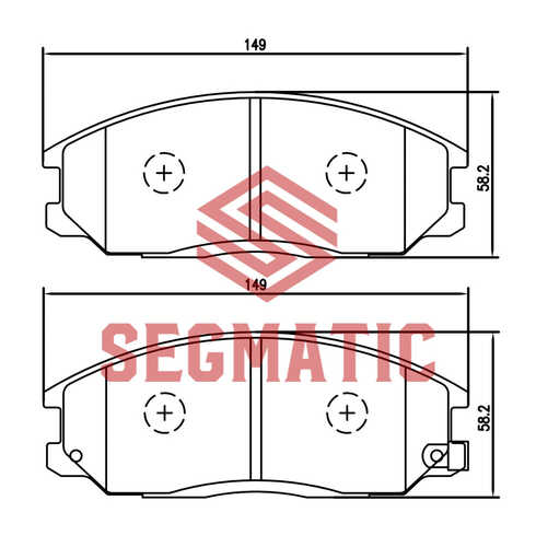 SEGMATIC (SGBP2616) Колодки тормозные SSANGYONG ACTYON/KYRON/REXTON перед.