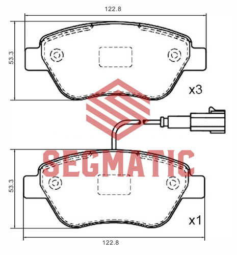 SEGMATIC (SGBP2639) Колодки тормозные FIAT/OPEL DOBLO/CORSA 06- перед.