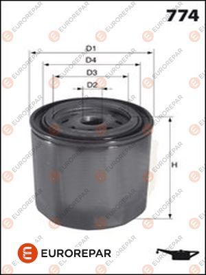 EUROREPAR (E149155) Фильтр маслянный VW Transporter 1991- VW Sharan 1996- FORD Galaxy 1995-