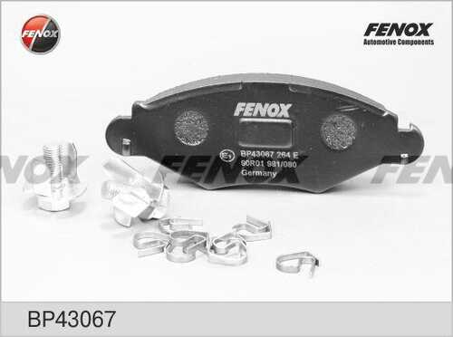 FENOX (BP43067) Колодки тормозные PEUGEOT 206/206SW 01>(-ABS) передние