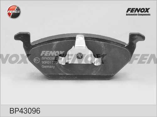 FENOX (BP43096) Колодки тормозные AUDI A3 97>/VW G4/SKODA OCTAVIA 97>09 1.4/1.6/1.8 передние