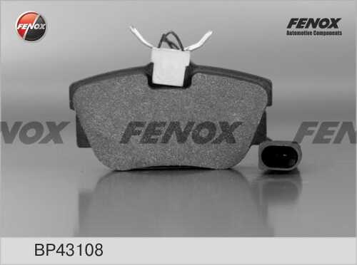 FENOX (BP43108) Колодки тормозные VOLKSWAGEN T4 96>/SHARAN 00>/GALAXY R16 00>06 (1 датчик) зад.