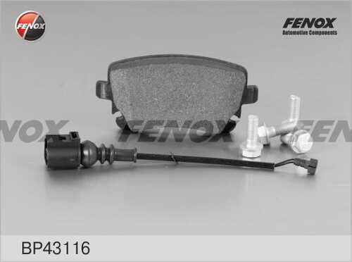 FENOX (BP43116) Колодки тормозные VOLKSWAGEN T5 03>/MULTIVAN 03> с датчиком задние