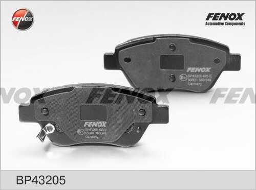 FENOX (BP43205) Колодки тормозные FIAT ALBEA/DOBLO/STILO 01> передние