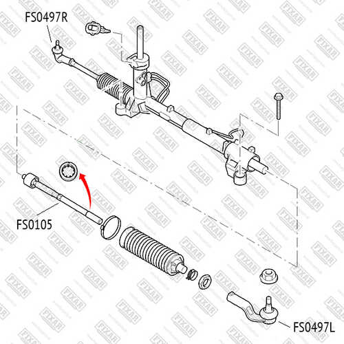 FIXAR (FS0497L) Наконечник р/т FORD FOCUS II 04- лев.