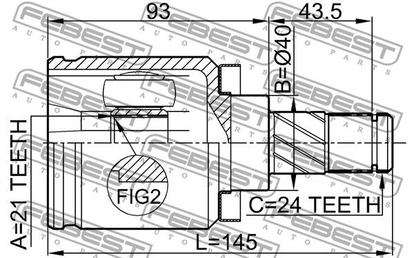 FEBEST (0211QG15) ШРУС NISSAN ALMERA N16 00-06 внут.