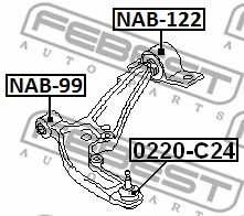FEBEST (0220C24) Опора шаровая переднего нижнего рычага
