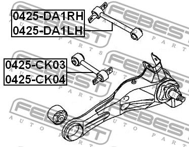 FEBEST (0425DA1LH) Рычаг MITSUBISHI CARISMA 97-06 зад.подв.верх.лев.