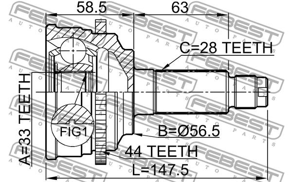 FEBEST (0510M6A44) ШРУС наружный
