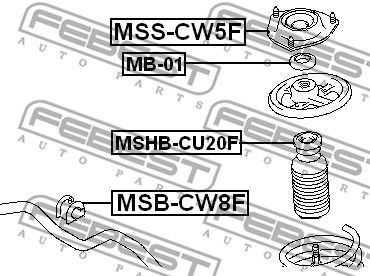 FEBEST (MSSCW5F) Опора амортизатора CITROEN C-CROSSER/PEUGEOT 4007/MITSUBISHI OUTLANDER