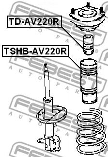 FEBEST (TSHBAV220R) Пыльник амортизатора TOYOTA AVENSIS 97-03 зад.