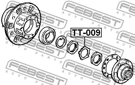FEBEST (TT009) Кольцо стопорное подшипника ступицы TOYOTA LAND CRUISER 100 98-07 пер.