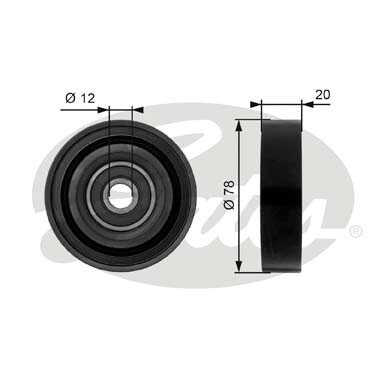 GATES (T36086) Ролик ремня приводного HYUNDAI GETZ/ACCENT/ELANTRA кондиционера