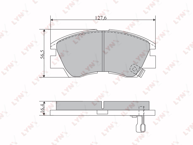 LYNXAUTO (BD5519) Колодки тормозные передние MITSUBISHI L300(P0-P3) 1.6-2.5d 84-06 / L200(K0-K3) 2.0-2.6 86-95 / Pajer