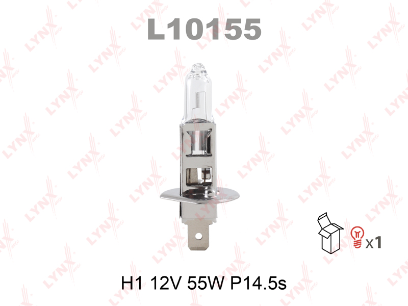 LYNXAUTO (L10155) Лампа галогенная H1 12V 55W P14.5S