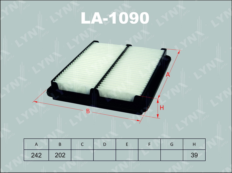 LYNXAUTO (LA1090) Фильтр воздушный CHEVROLET Nubira 1.4 06> DAEWOO Nubiria 1.6-2.0 97>