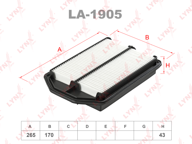 LYNXAUTO (LA1905) Фильтр воздушный LYNXauto LA-1905